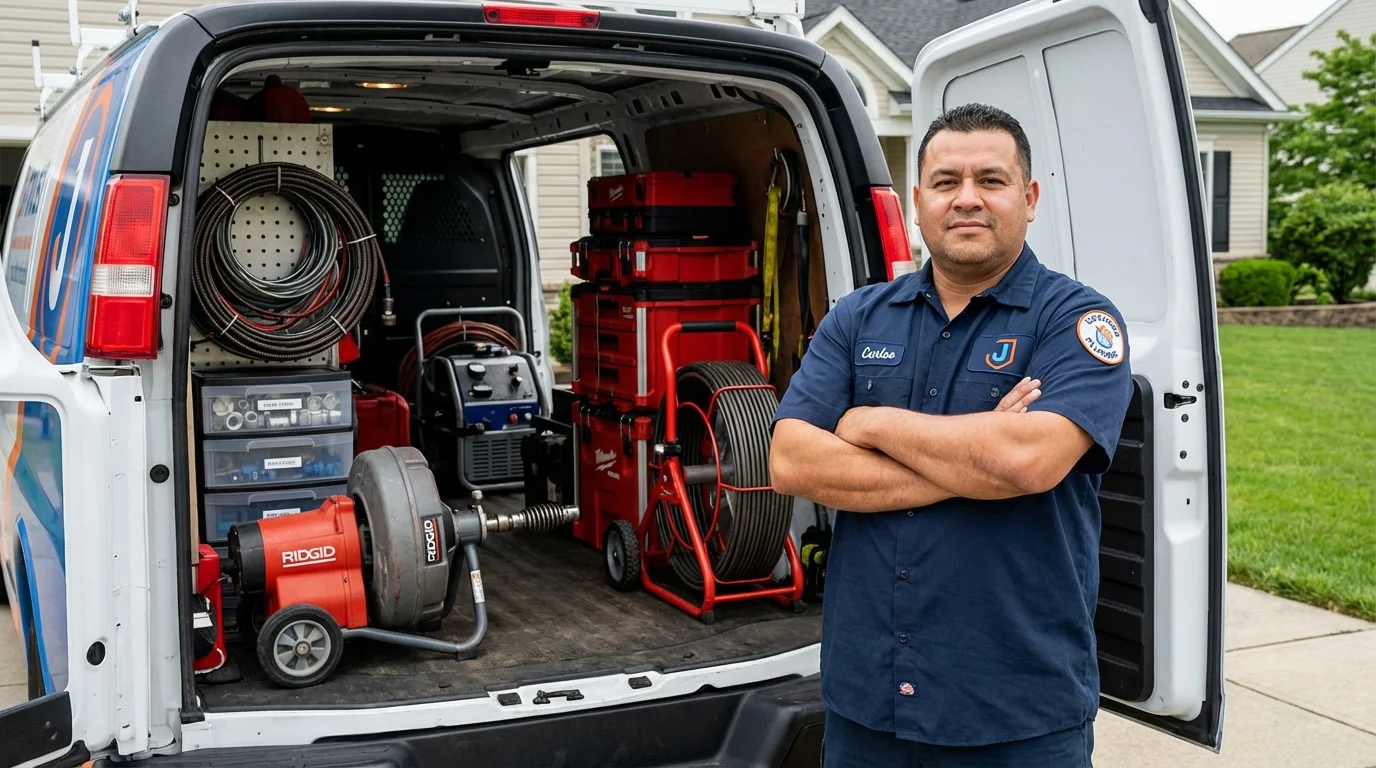 Professional drain cleaning equipment and Johns Plumbing LLC plumber in Everson