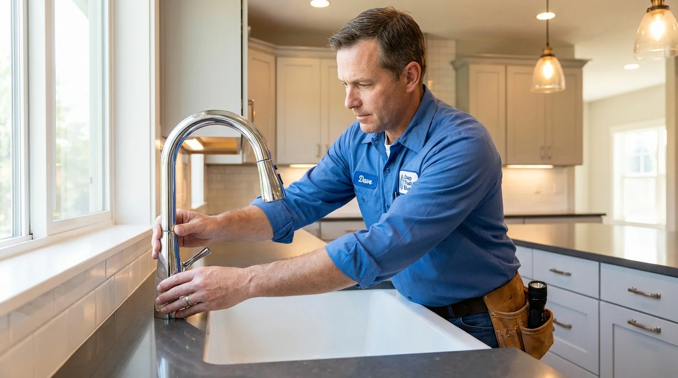 Kitchen faucet installation by Johns Plumbing LLC in Everson
