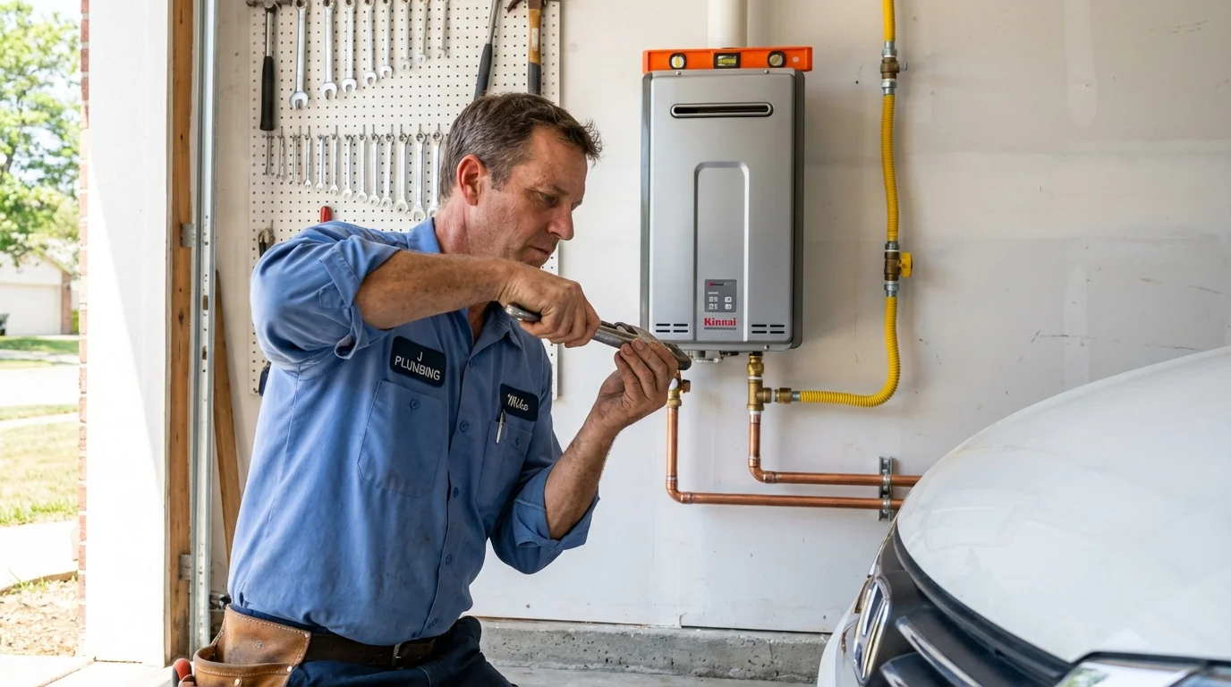 Tankless water heater installation by a Johns Plumbing LLC plumber in Everson